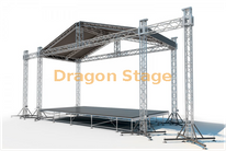Treliça de telhado de alumínio com dossel 12x10x7m e 3m Line Array Rigging em 2 lados, 2x1m Stage 3 Stairs