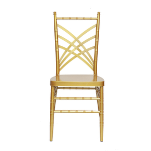 O fabricante fornece um novo tipo de cadeira traseira de malha de arte de ferro, cadeira de bambu, pacote macio ao ar livre, cadeira de bambu de casamento, cadeira de jantar de malha de liga de alumínio