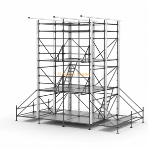 Torre de controle Ringlock FOH híbrida multinível de 4x4m com telhado de alumínio de inclinação única