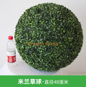 Planta de planta de planta bola de bola de bola de plástico de plástico de decoração de teto de planta falsa Flores falsas Milão Grass Ball - Diâmetro 48cm
