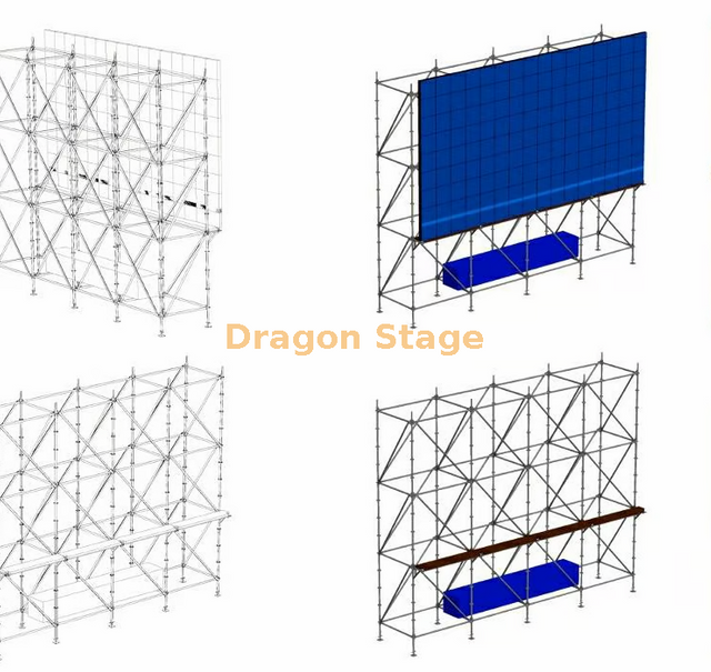Parede modular do suporte da tela do diodo emissor de luz do Ringlock de 8x1x6m com páletes do diodo emissor de luz para concertos