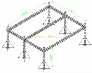  Equipamento de iluminação de palco Sistema de treliça de evento profissional 12x12x6m