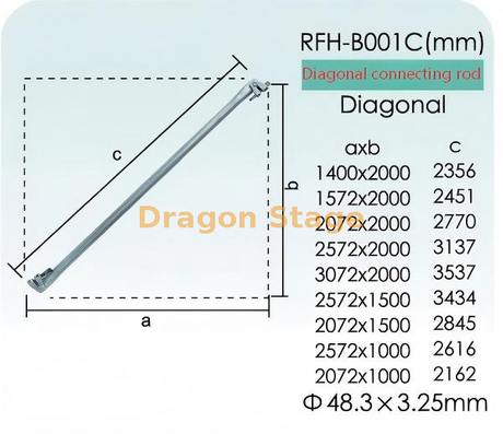 Cinta diagonal de andaime Ringlock para grade de treliça Layher 