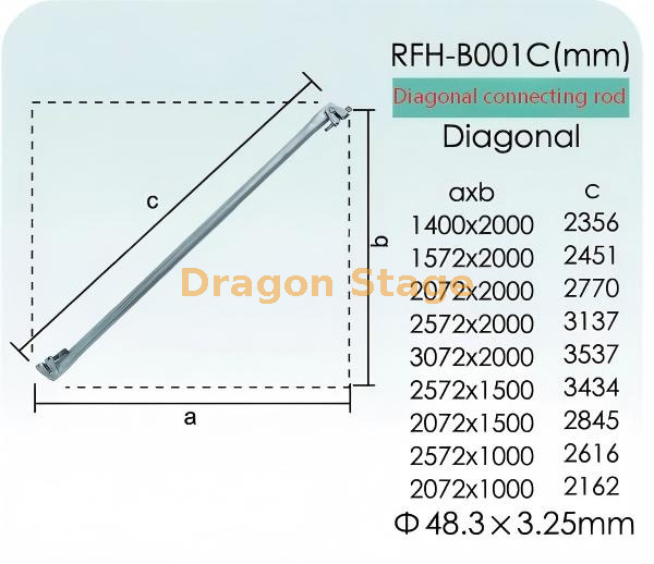 Cinta diagonal de andaime Ringlock para grade de treliça Layher 