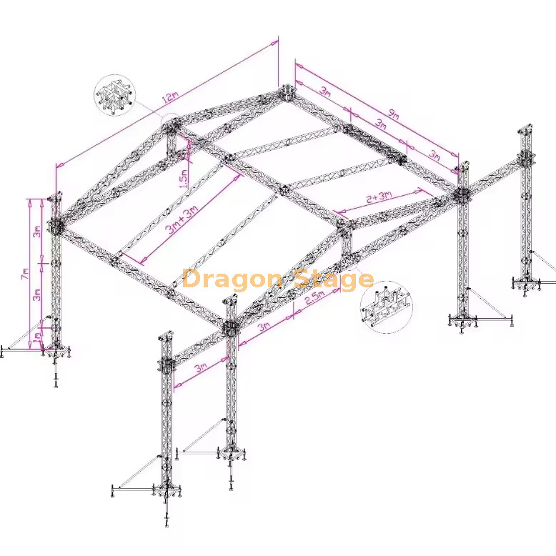 Palestrante de show telhado trels stage 12x9x7m