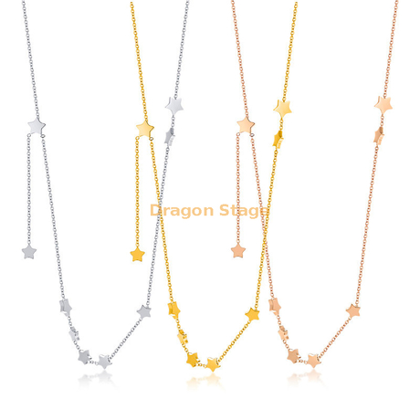 Atacado banhado a ouro jóias estrela personalizado de aço inoxidável personalizado sorte charme colar para mulher