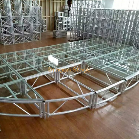 Palco de vidro circular Arena Lmport para eventos de casamento