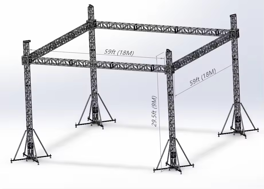 Sistema de treliça de evento de alumínio ao ar livre de casamento 18x18x9m