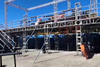 Plataforma de palco VIP para concertos 14x4,88x3m
