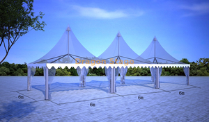 Tenda Pagode de Alumínio 6x12m | Tenda Modular para Eventos com Telhado de PVC (2 × 6 × 6m Combinado)