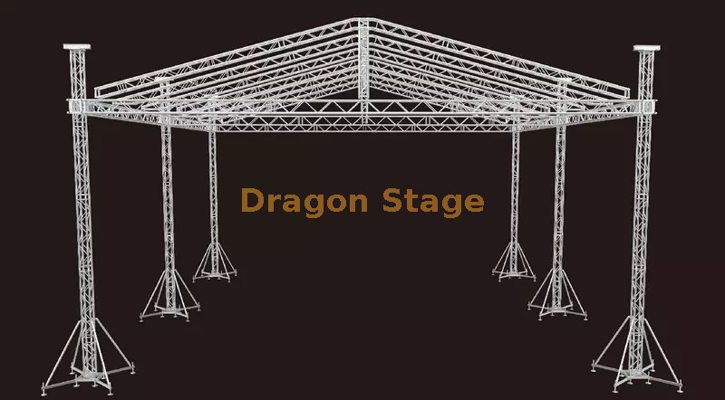 à venda Estrutura de treliça de alumínio para palco Sistema de treliça de iluminação de alumínio 14x14x12m 6 pilares