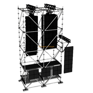 Sistema de suporte Ringlock Line Array 4x2x8m com treliça de alumínio, plataforma de trabalho e lastro de água