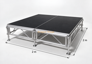 Plataforma de palco de alumínio 2x1m para produção de eventos de concerto com altura diferente 2x2m