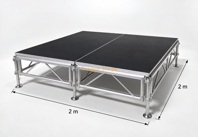 Plataforma de palco de alumínio 2x1m para produção de eventos de concerto com altura diferente 2x2m
