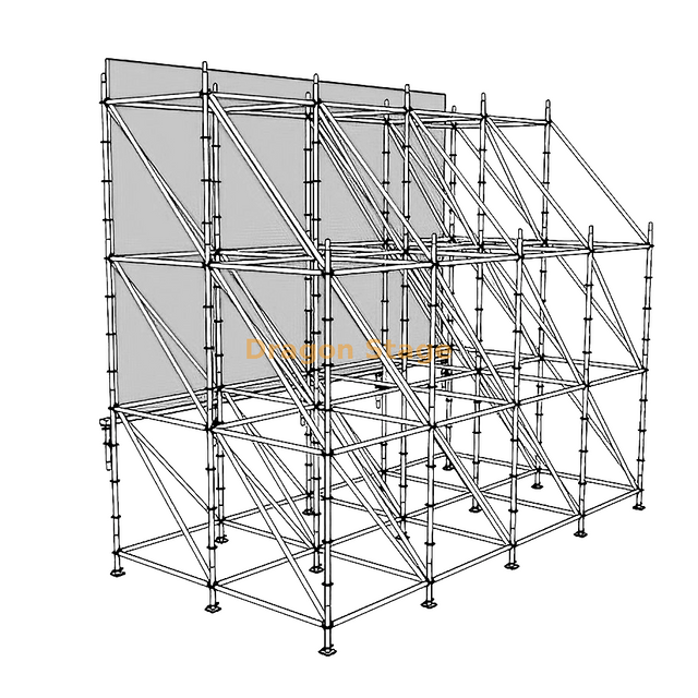 estrutura modular do apoio da tela do diodo emissor de luz de 8x4m Ringlock altura dianteira 6m altura traseira de 4m