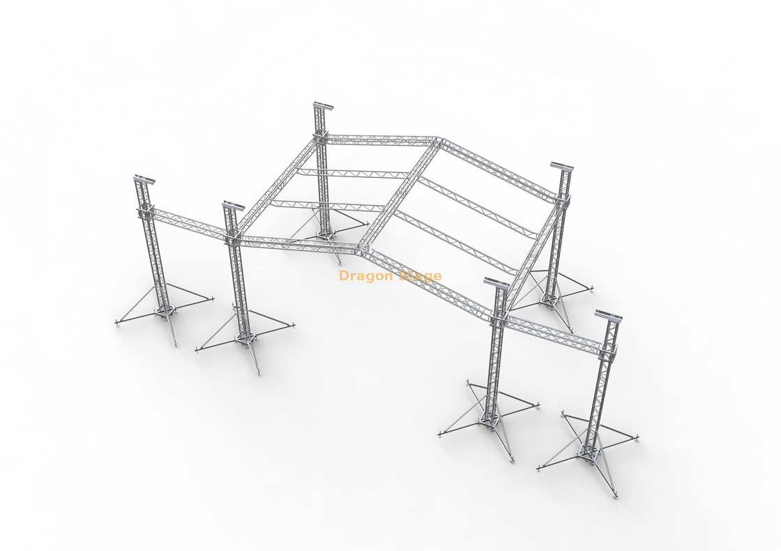 Sistema de cobertura de palco 9x6x7m com asas de alto-falante