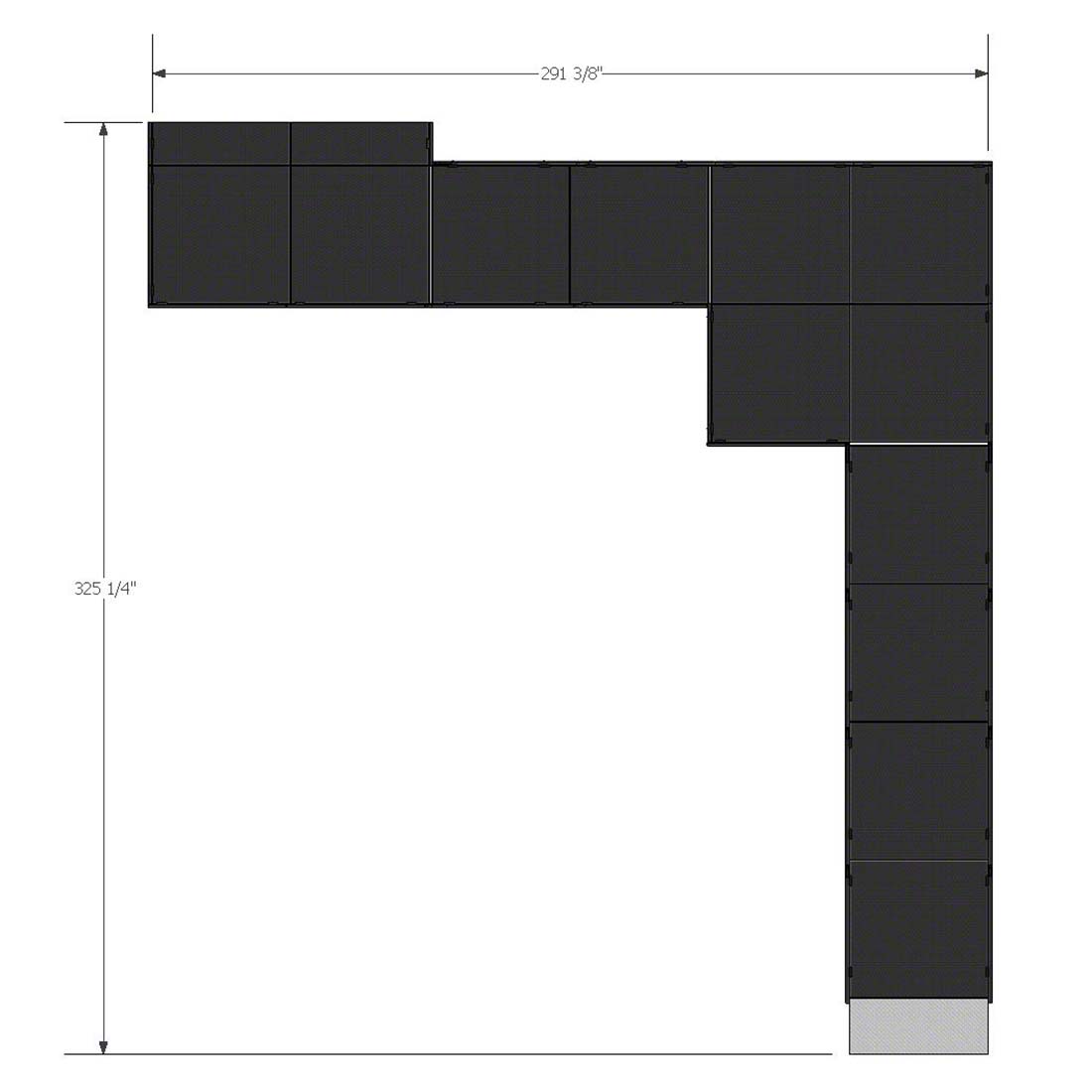 Caixa de alum&iacute;nio em forma de L de 7,40 x 8,26 m nos bastidores e rampa de carregamento de equipamentos de concerto.jpg