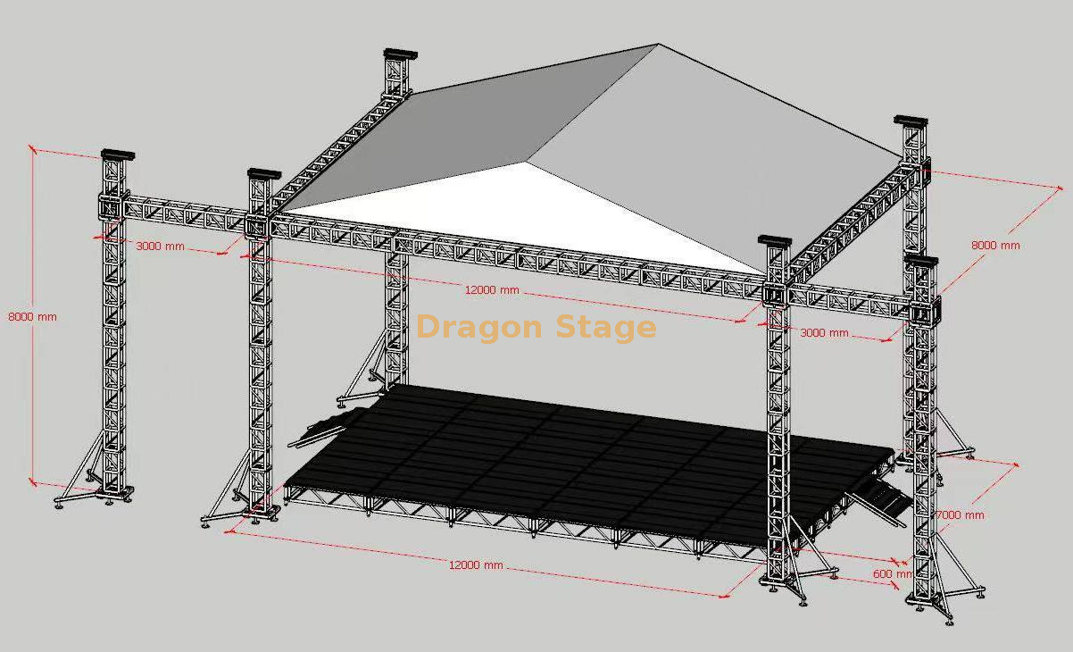 Mobile Live Music Stage for Museum Exhibition 12x8x8m