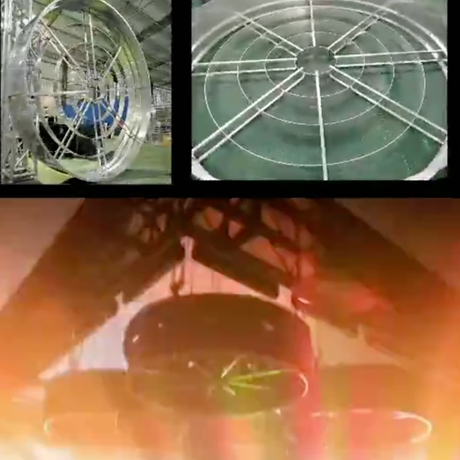 Treliça de iluminação circular personalizada em forma de chaminé