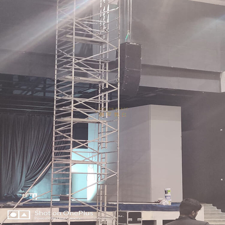 andaimes duplos portáteis ajustáveis ​​com escalada de escalada