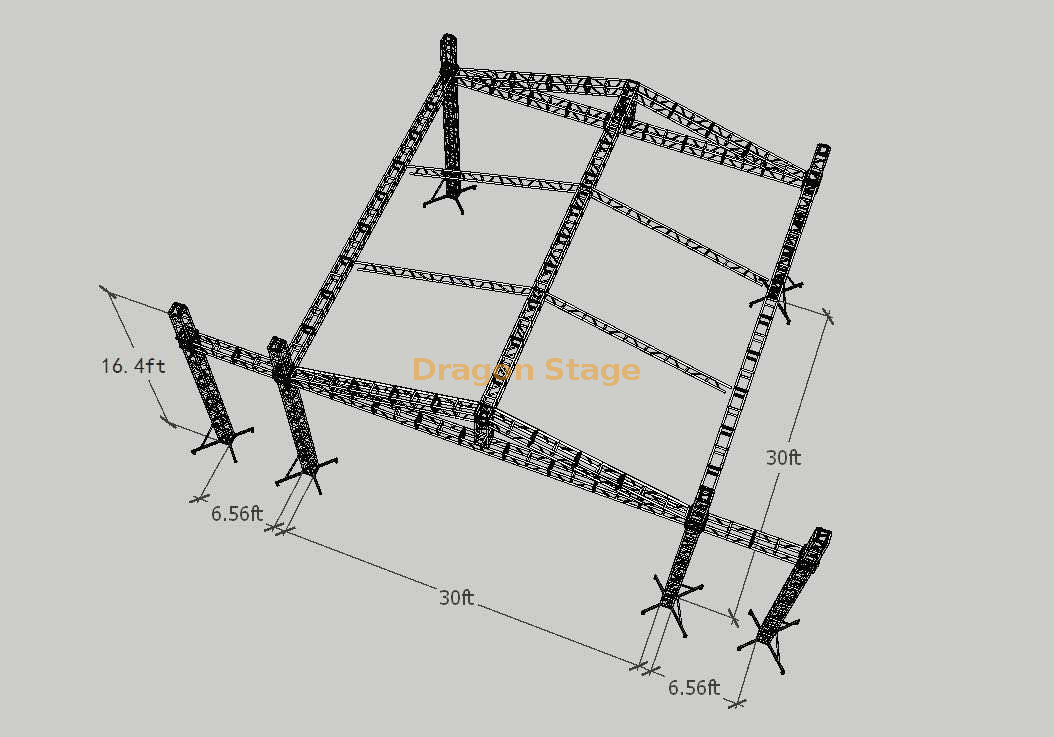 O fardo de iluminação pequeno portátil de alumínio exterior 30x30x16.4ft 2 asas 6.56ft