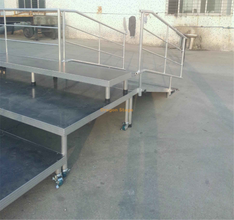 Risers corais móveis de alumínio personalizados com rodas