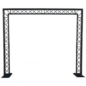 Global Truss Mobile DJ 8x8 ft Post System de treliça em preto 2.5x2.5m