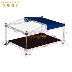 Palco de Alumínio com Telhado para Performance de Concerto 15x10x7m
