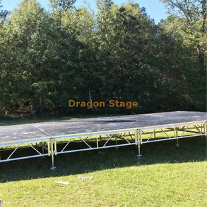 Plataforma de madeira para palco de casamento em alumínio à venda 13x12m com 2 escadas