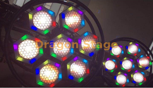 7 luzes de fundo de pixel LED hexagonais circulares1 