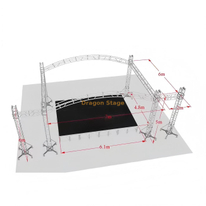 sistema curvado de alumínio do fardo da fase do telhado de 7x6x5m com asas do orador de 2m