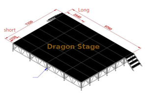 Modular de alumínio 4' x 8' Acabamento antiderrapante Desempenho durável Estágio móvel externo Estágio portátil 9,76x7,32m (32x24 pés)
