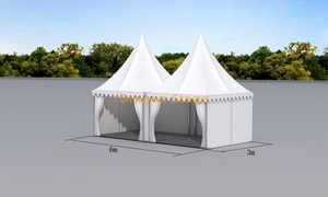 Tenda Pagode de Alumínio 3×6m | Tenda Modular para Eventos com Telhado de PVC (2 × 3 × 3m Combinado)