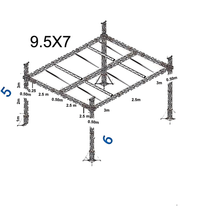Trels de telhado plano e fácil de 9,5x7m