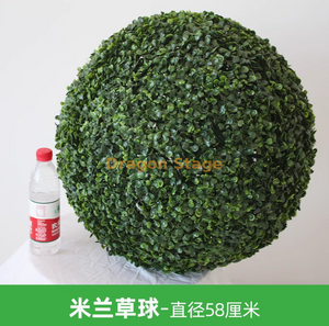 Planta de planta de planta bola de bola de bola de plástico de planta verde decoração de teto de teto Flores falsas Milão Grass Ball - Diâmetro 58cm