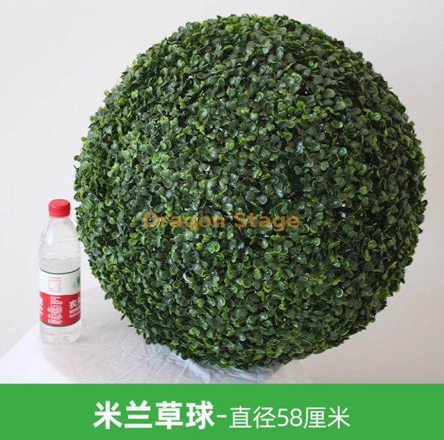 Planta de planta de planta bola de bola de bola de plástico de planta verde decoração de teto de teto Flores falsas Milão Grass Ball - Diâmetro 58cm