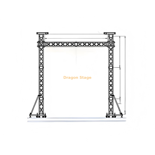 Treliça de alumínio para poste profissional de 10x6m para suporte de tela LED