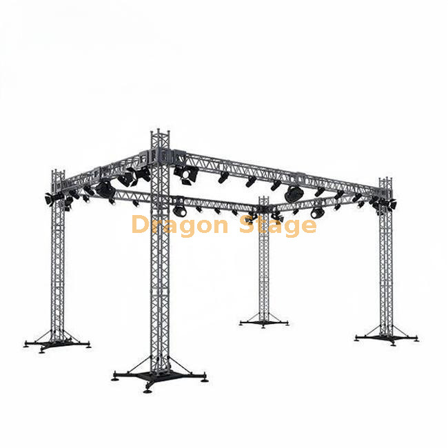 Truss de treliça de coloração prateada Trelida de iluminação de torneira quadrada treliça 9x7x8m