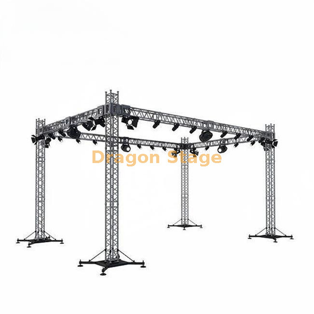 Truss de treliça de coloração prateada Trelida de iluminação de torneira quadrada treliça 9x7x8m