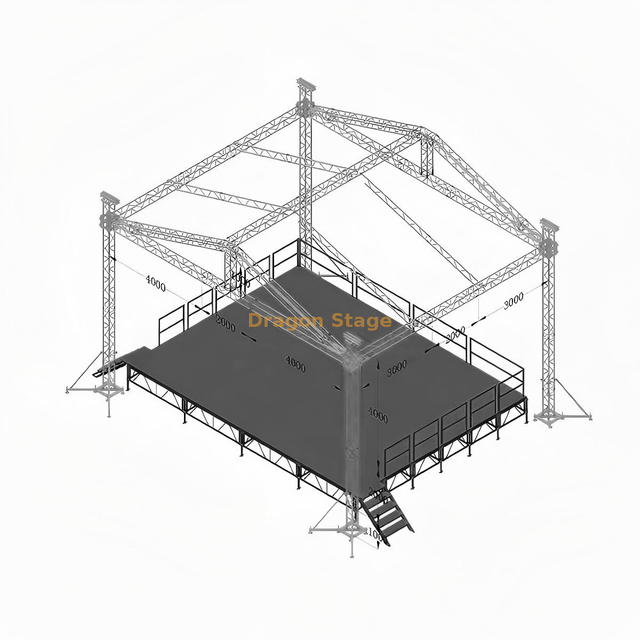 Sistema de treliça de telhado triangular de alumínio profissional 10x8x7m