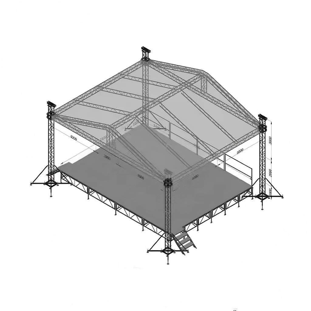 Palco exterior de alum&iacute;nio 10x8x6m do telhado do concerto do evento