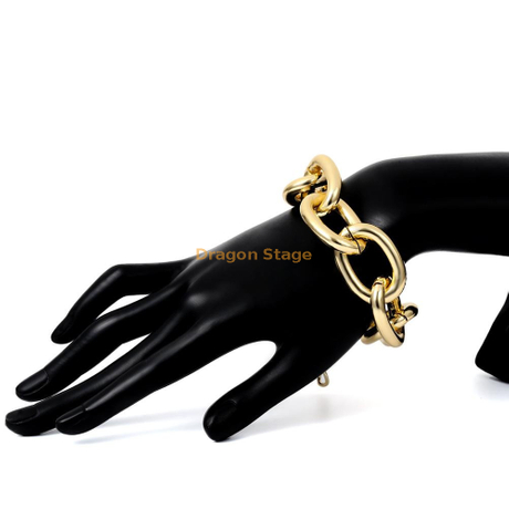 Atacado de joias personalizadas de metal grande pulseira de corrente robusta de ouro
