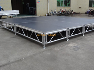 Plywood Outdoor Aluminium Portable Stage 14x7m com 2 escadas