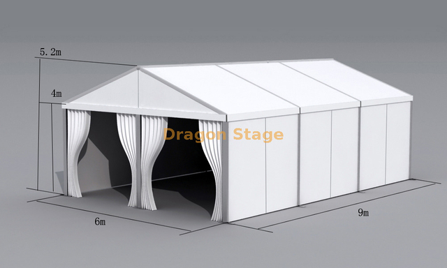 Tenda para eventos com estrutura em A de alumínio 6x9m | Abrigo para eventos de PVC para serviço pesado com estrutura de alumínio 6061-T6