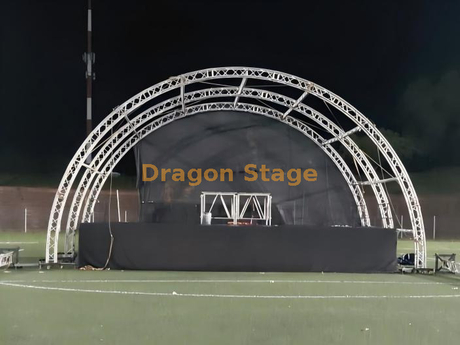 Sistema de treliça de palco de telhado curvo de alumínio de 12m x 6m - Dossel profissional para eventos de 3 arcos