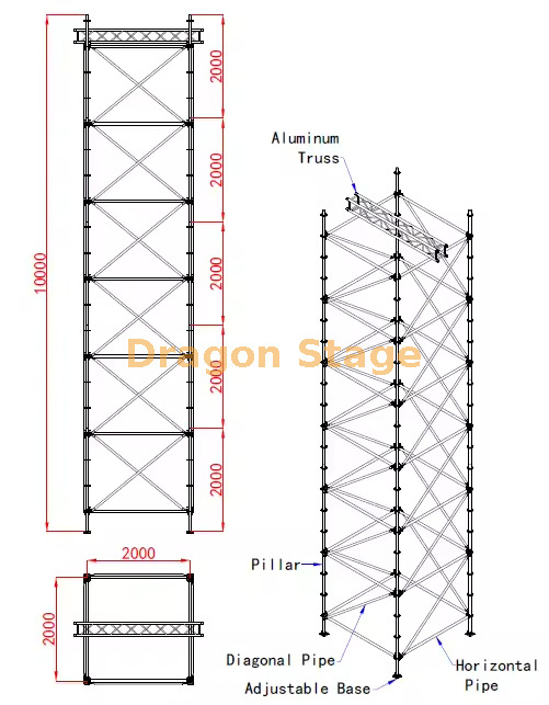 STRUST TRUSS Design para o alto -falante 10m