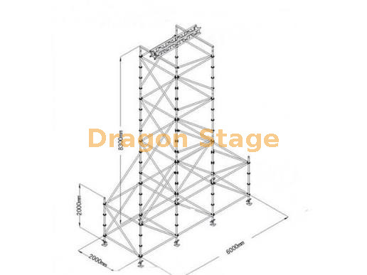 Sistema de torre de treliça Layher para serviço pesado de 8,3 m para som e iluminação de line array