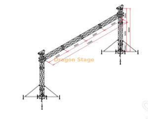 Sistema de treliça de iluminação de pórtico de alumínio portátil 12x6m (estrutura de iluminação de palco de suporte ao solo)