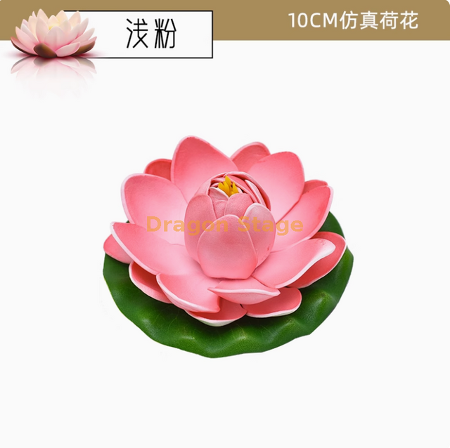 Decoração simulada de flores de lótus, tanque de peixes de folhas de lótus falso, paisagismo de lago