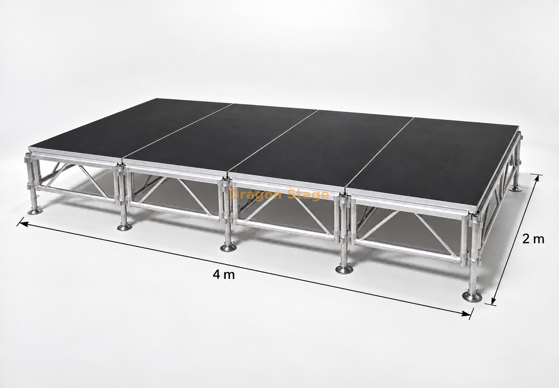 Plataforma portátil 4x2m da fase do fardo modular do concerto com 2 escadas